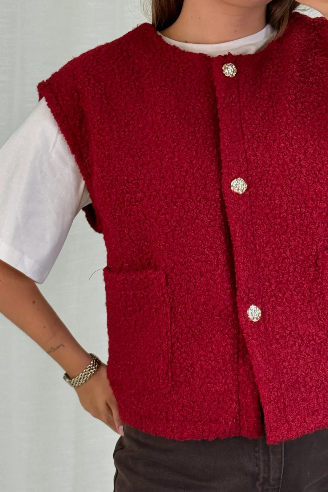 Outlet A-bee Aurora Vest Burgundy