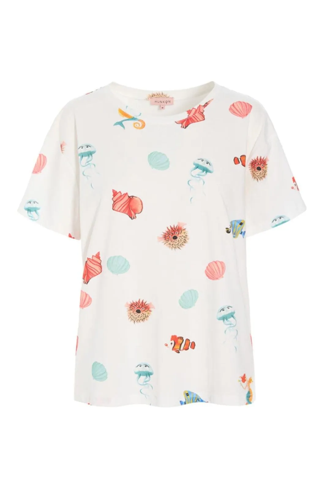 Clearance Hunkøn Azura T-Shirt 26012 White Ocean