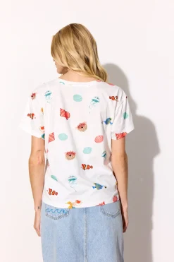 Clearance Hunkøn Azura T-Shirt 26012 White Ocean