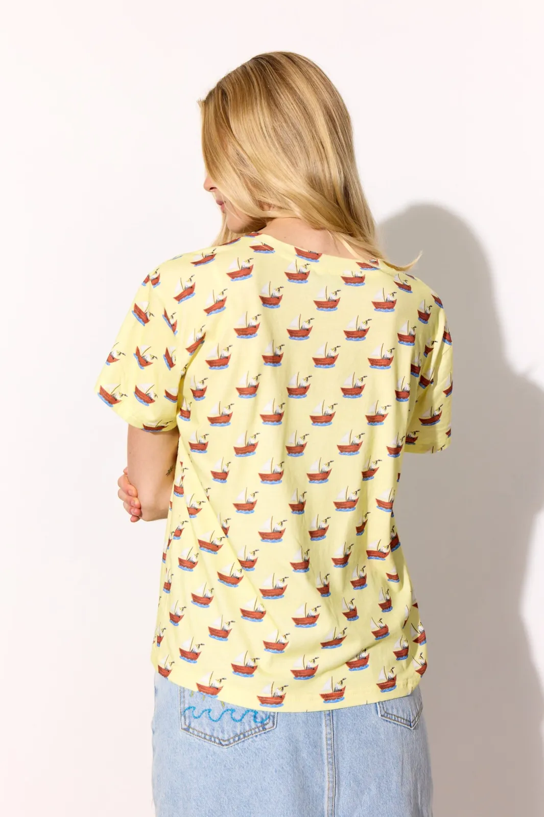 Discount Hunkøn Azura T-Shirt 26012 Yellow Boat