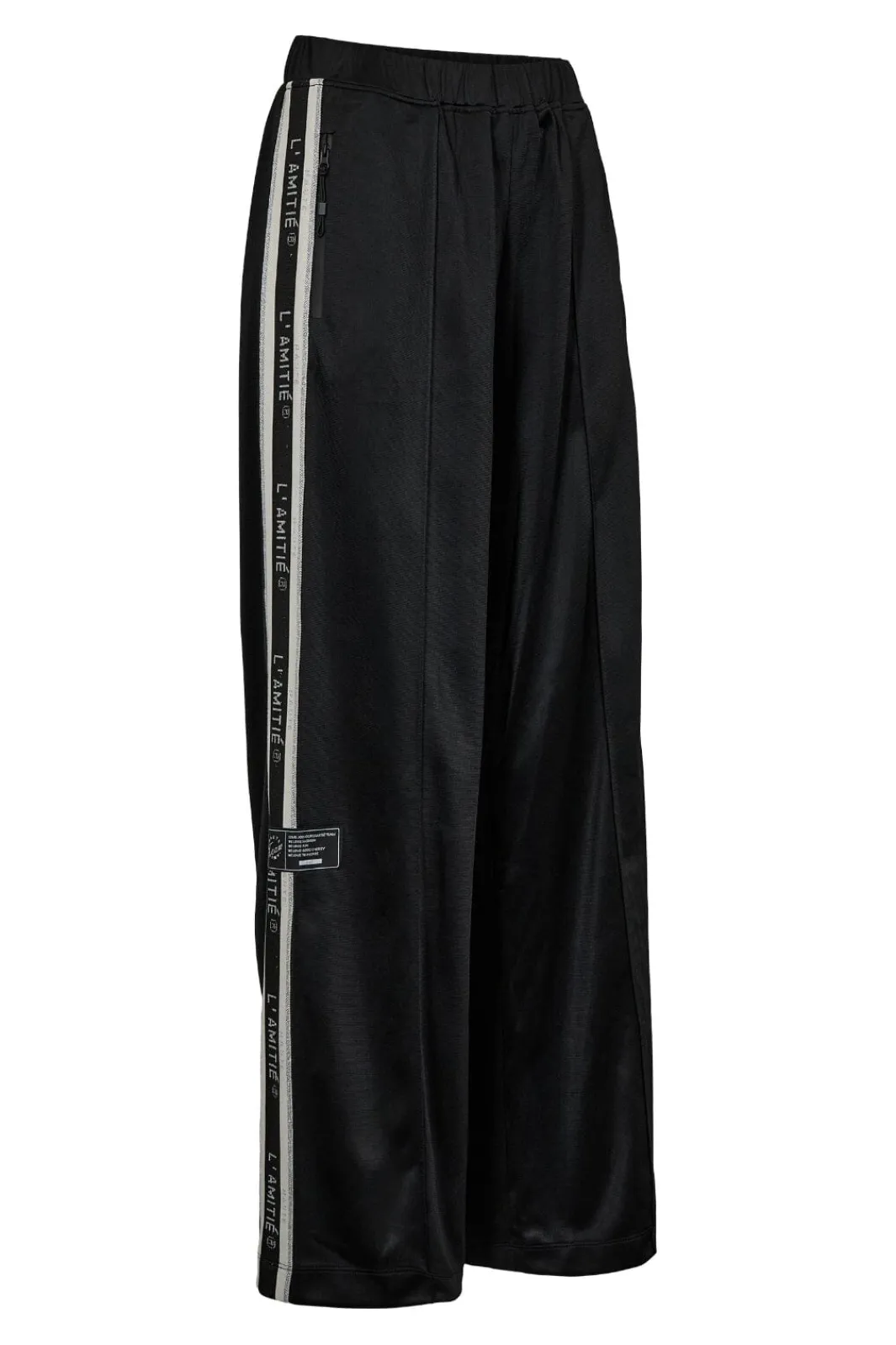 Best Haute L'Amitié Baggy Lurex Logo Track Pant HL10414 Black