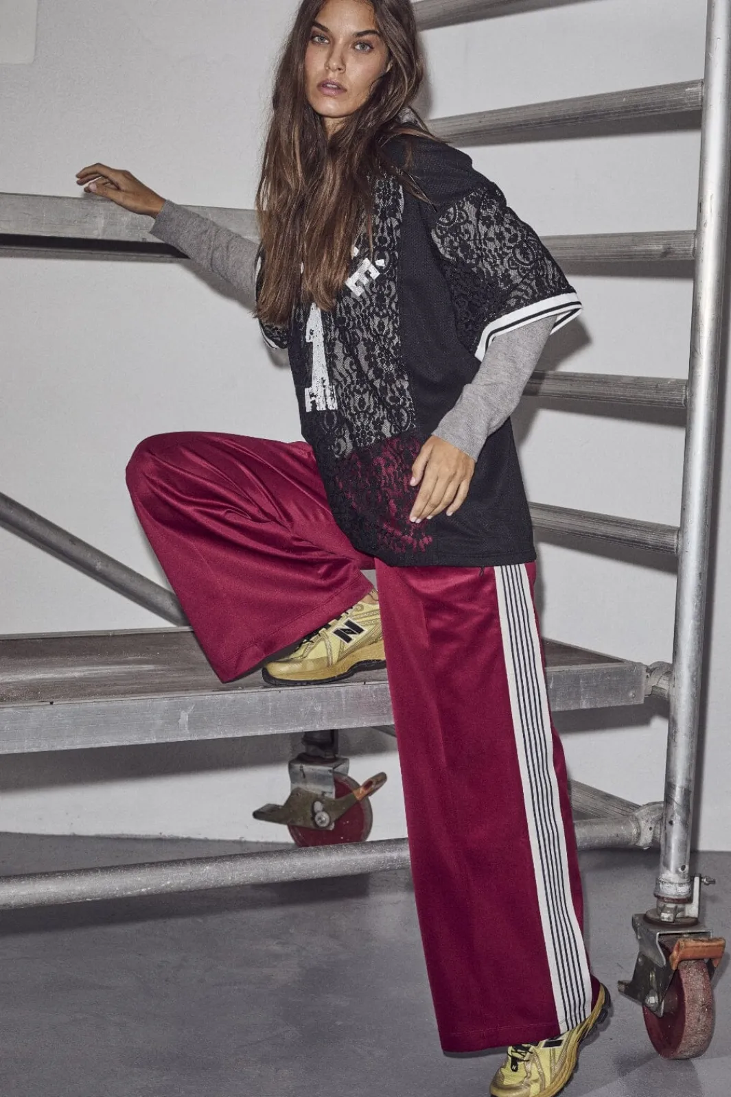 New Haute L'Amitié Baggy Track Pants HL10018 Amarone