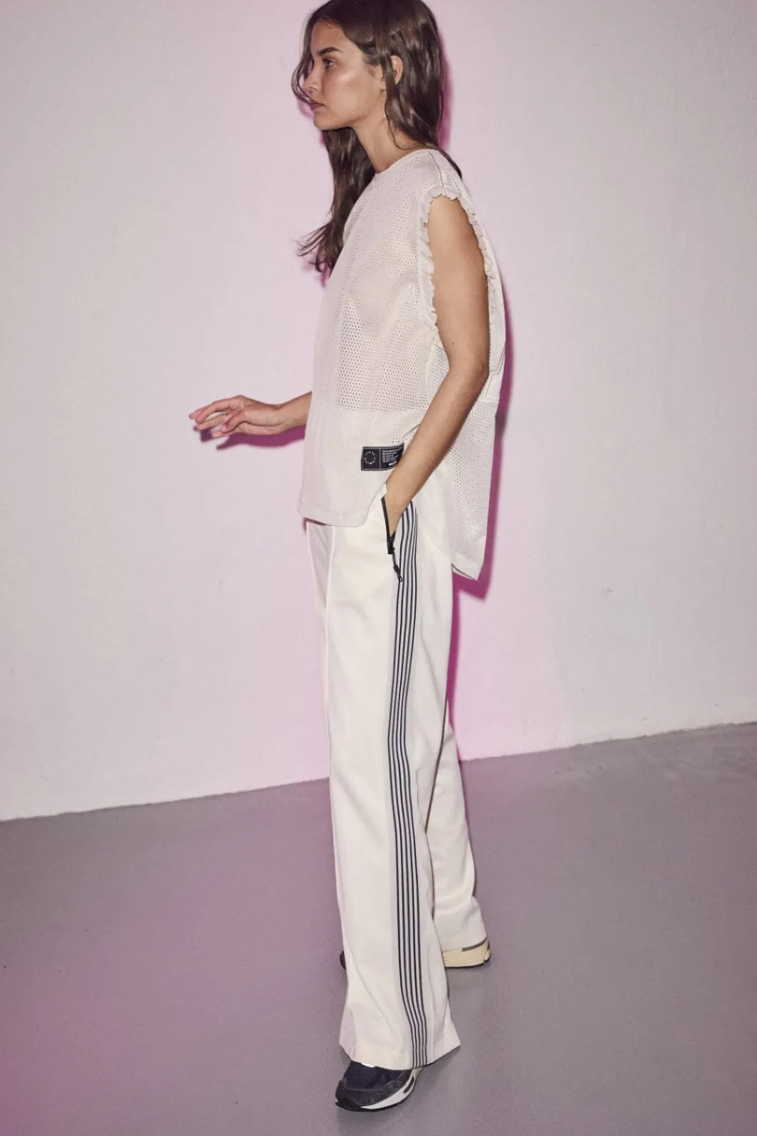 Hot Haute L'Amitié Baggy Track Pants HL10018 Off-White