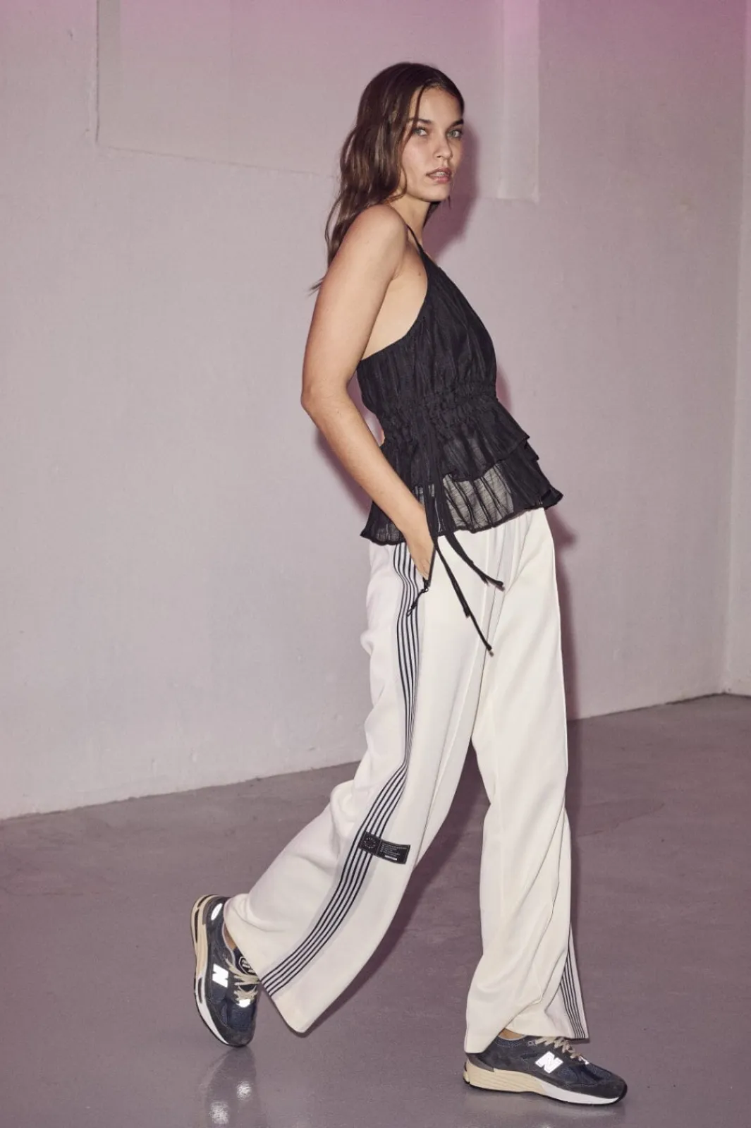 Clearance Haute L'Amitié Baggy Track Tall Pants HL10071 Off-White