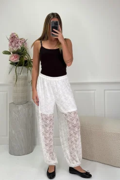 Sale Dear Molly Ballon Lace Pants 165142B Off White