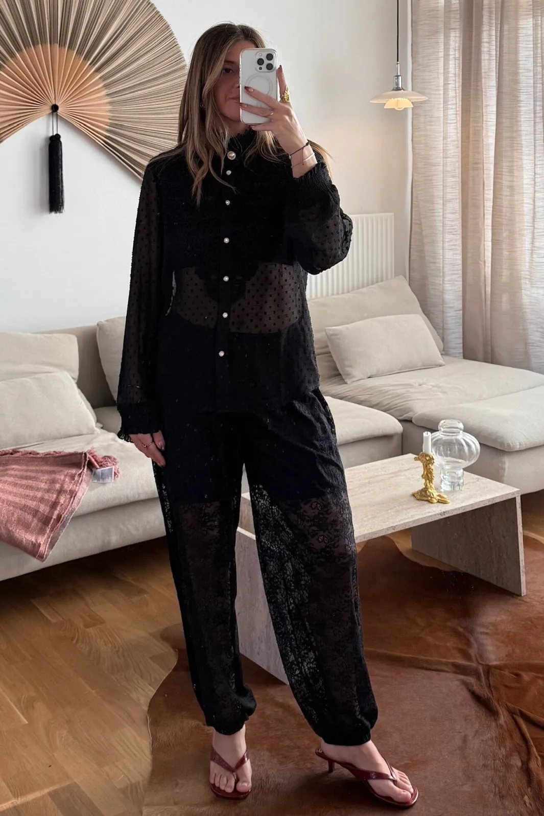 New Dear Molly Ballon Lace Pants 165142B Black