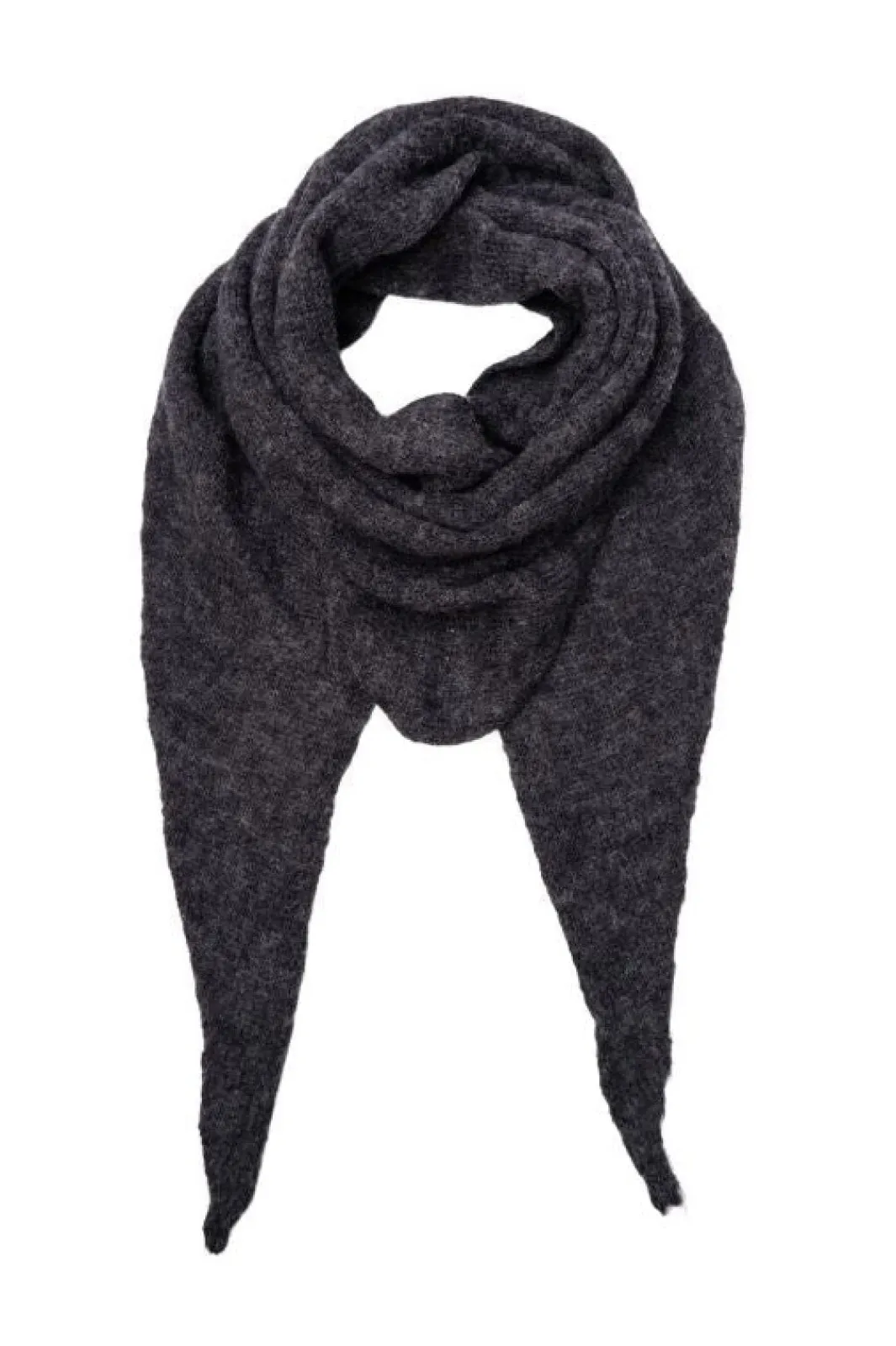 Sale Black Colour Bcdell Knitted Medium Scarf 208358 Dk. Grey Melange