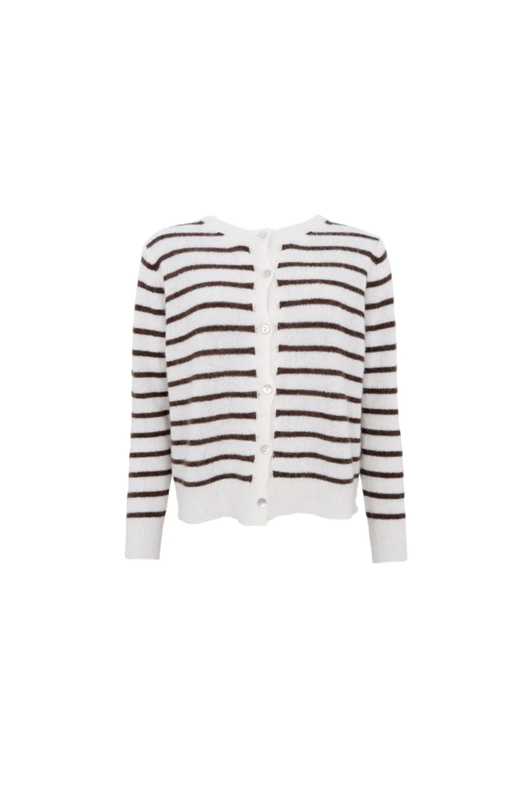 Online Black Colour Bcdell Striped Knit Cardigan 1197 Off White