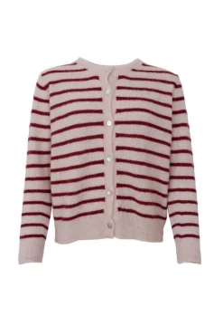 Hot Black Colour Bcdell Striped Knit Cardigan 1197 Wine