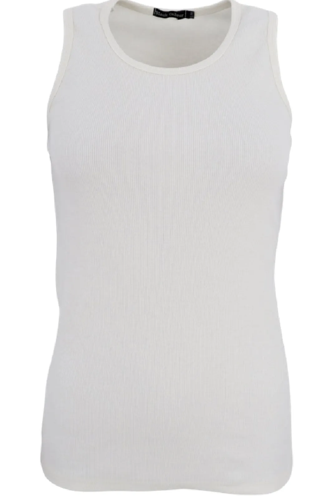 Best Black Colour Bcena Rib Tank Top Off White
