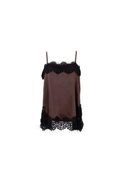 Hot Black Colour Bcevie Lace Strap Top 41046 Shirts