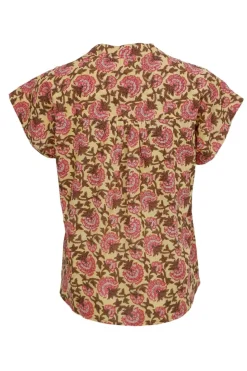 Outlet Black Colour Bcflora S/S Blouse 39814 Sun Flower