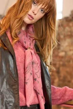 Hot Black Colour Bcflorina Scarf 208393 Coral