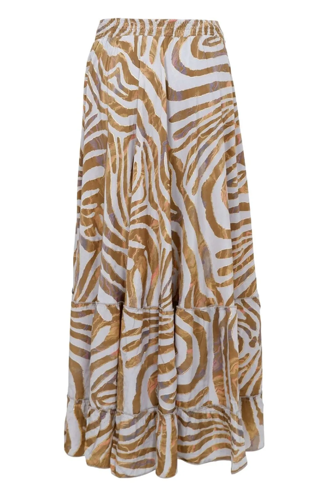 Hot Black Colour Bcluna Maxi Frill Skirt 39133 Blue Zebra
