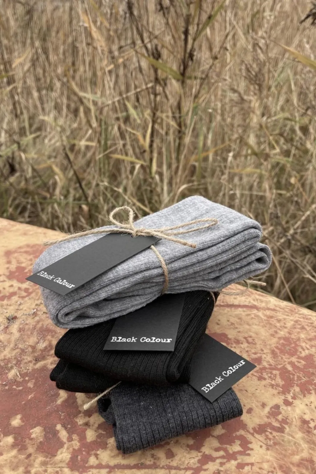 Online Black Colour Bcmalika Kneehigh Rib Sock Black