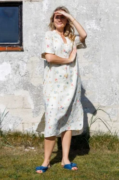 Online Black Colour Bcmelina Long Linen Dress 40412 Flower