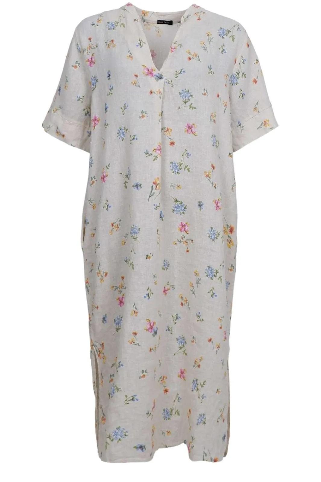 Online Black Colour Bcmelina Long Linen Dress 40412 Flower