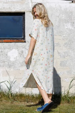 Online Black Colour Bcmelina Long Linen Dress 40412 Flower