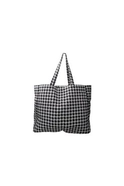 Black Colour Bcnyla Shopper Bag 9340 Houndstooth