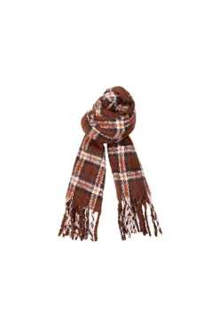 Online Black Colour Bcpauline Chekered Winter Scarf 208411 Mocca