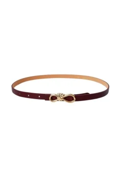 Online Black Colour Bcsophy Bow Belt 10321 Wine