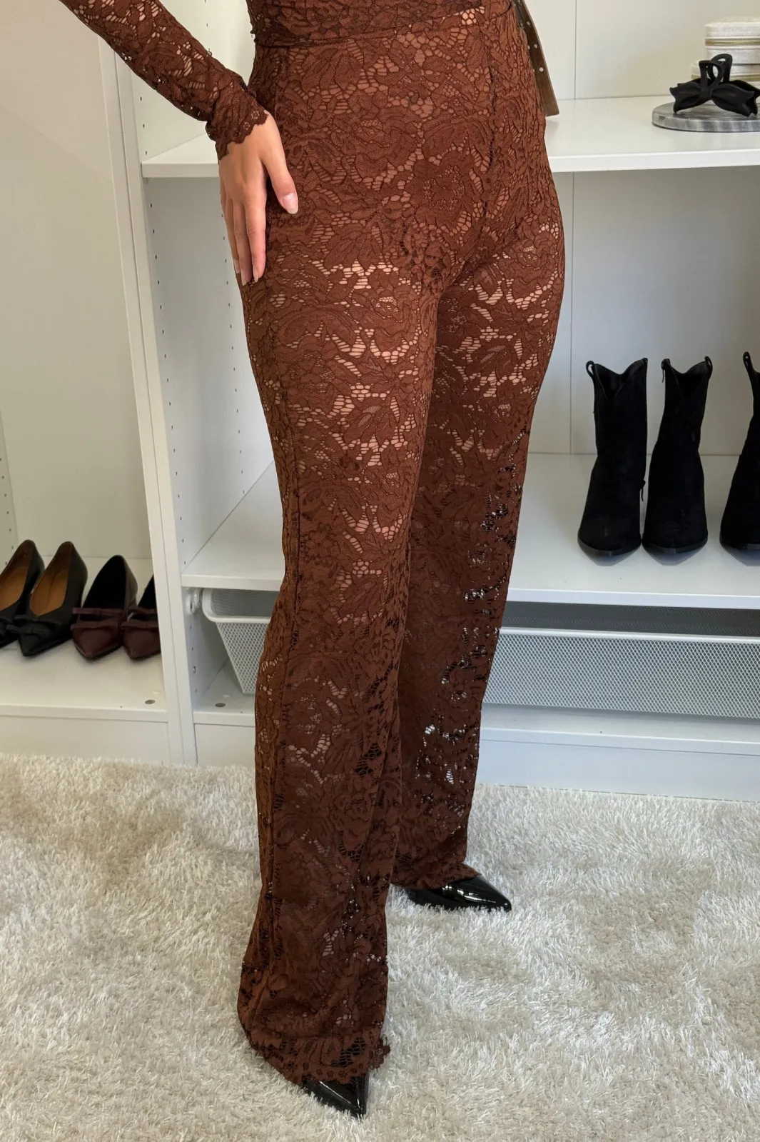 Clearance A-bee Beatrix Pants Dark Brown