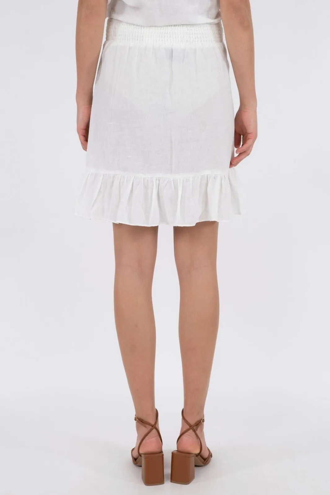 Outlet Neo Noir Bekka Linen Skirt White