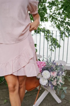 New Neo Noir Bekka Linen Skirt Rose Smoke
