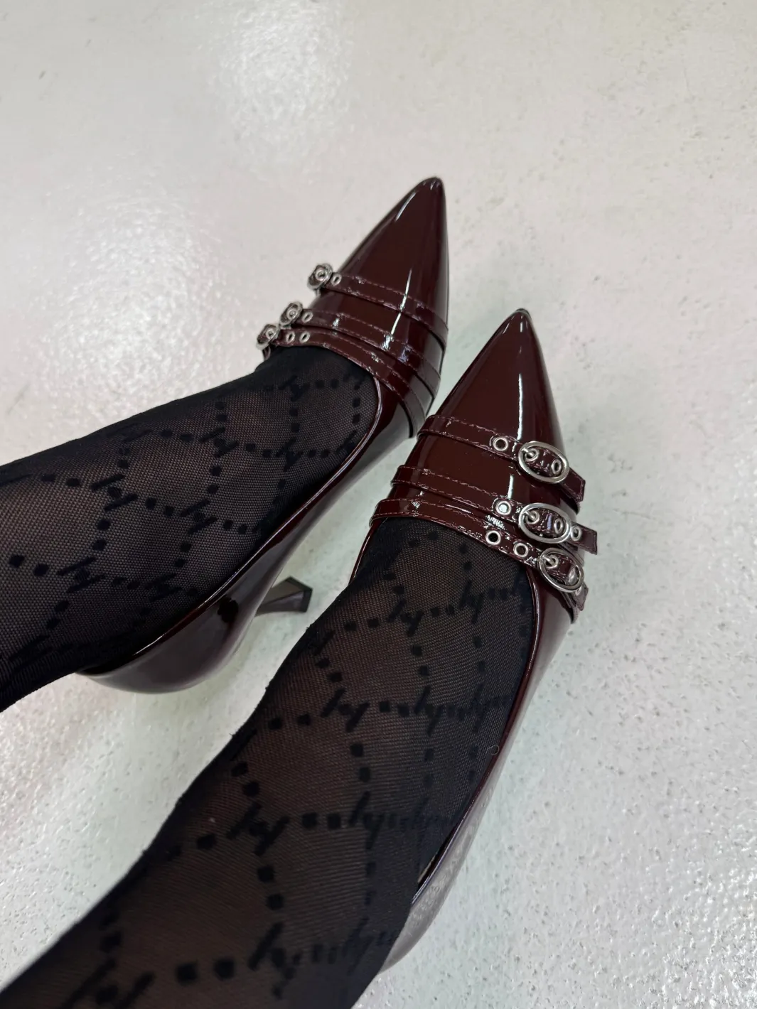 New Bloom Bellflowerstiletto Dark Maroon
