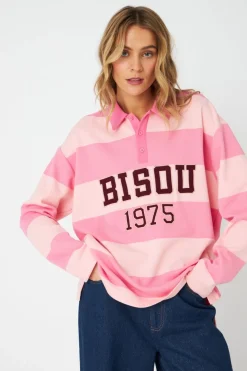 Online Cras Bisou Blouse C474 8127 Pale Pink Stripe