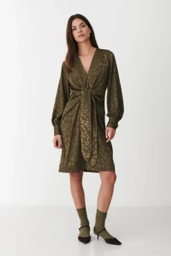 Hot Karmamia Blair Dress 2244 Army Leo Jacquard