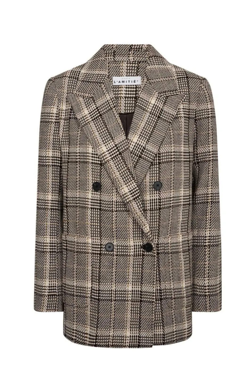 Clearance Haute L'Amitié Blanket Check Blazer HL10270 Mocca