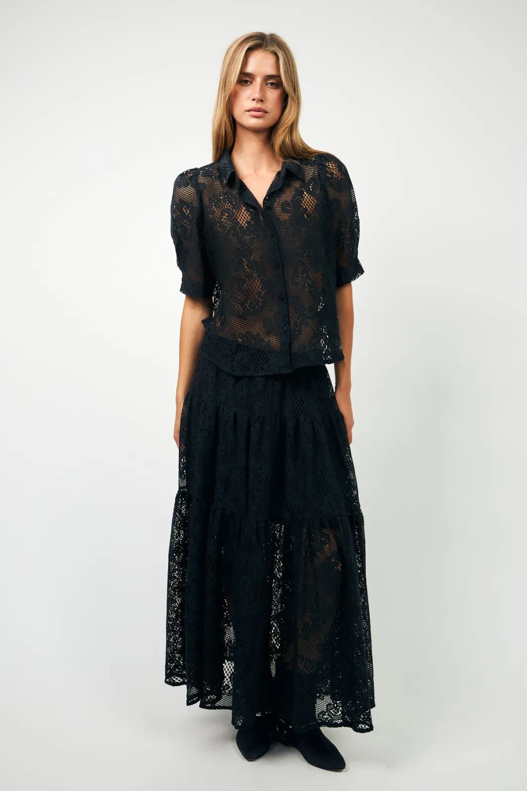 Outlet Lollys Laundry Bonoll Shirt Ss25266-1044 27 Dark Navy