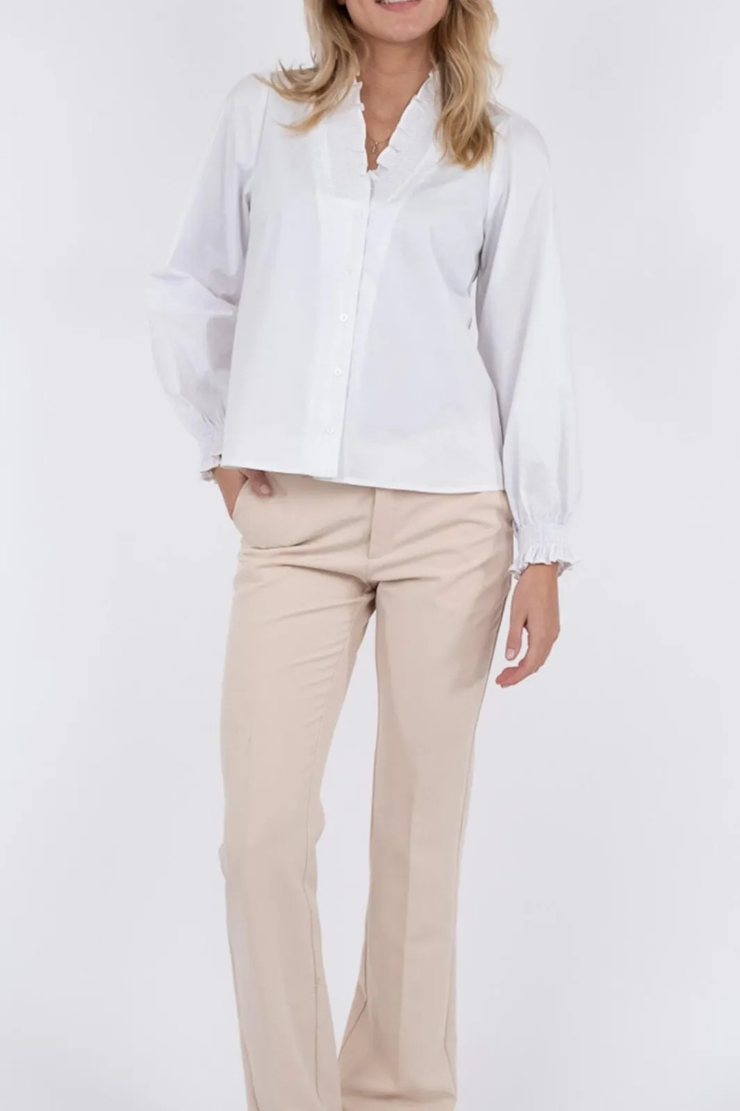 New Neo Noir Brielle Solid Shirt White