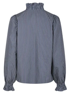 Clearance Neo Noir Brielle Twill Stripe Shirt Dusty Blue