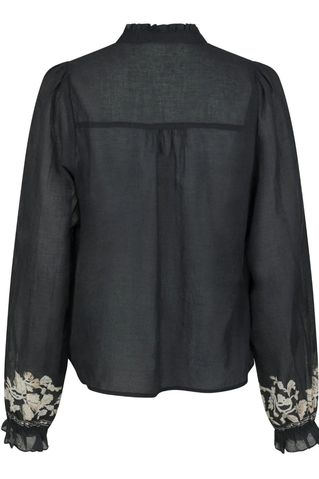 Hot Neo Noir Brise Printed Voile Blouse Navy