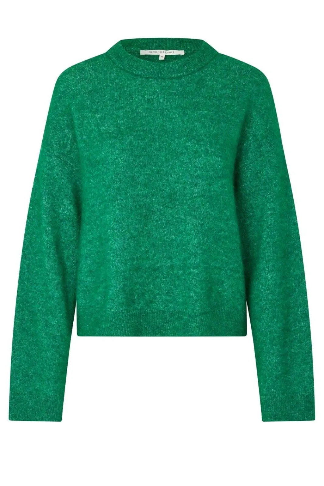 Discount Second Female Brook Knit Drop Shoulder O-Neck 58894 4026 Lush Meadow