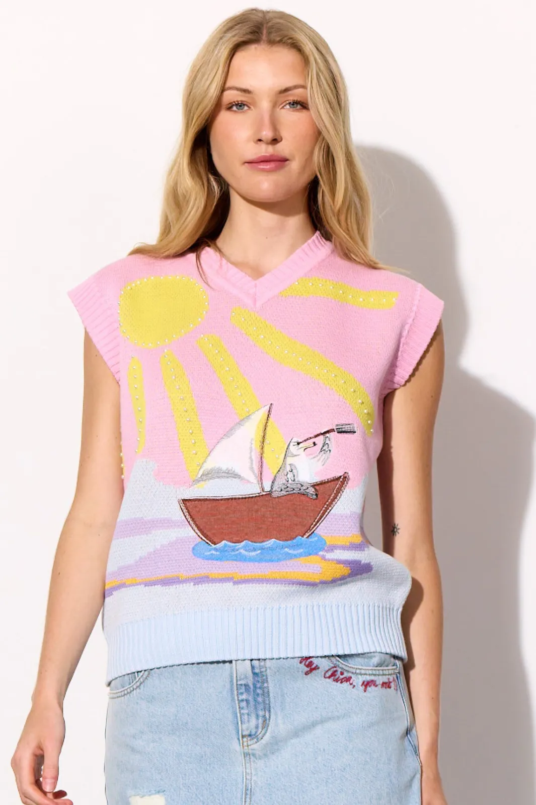New Hunkøn Bubbles Vest 26001 Pink Sea