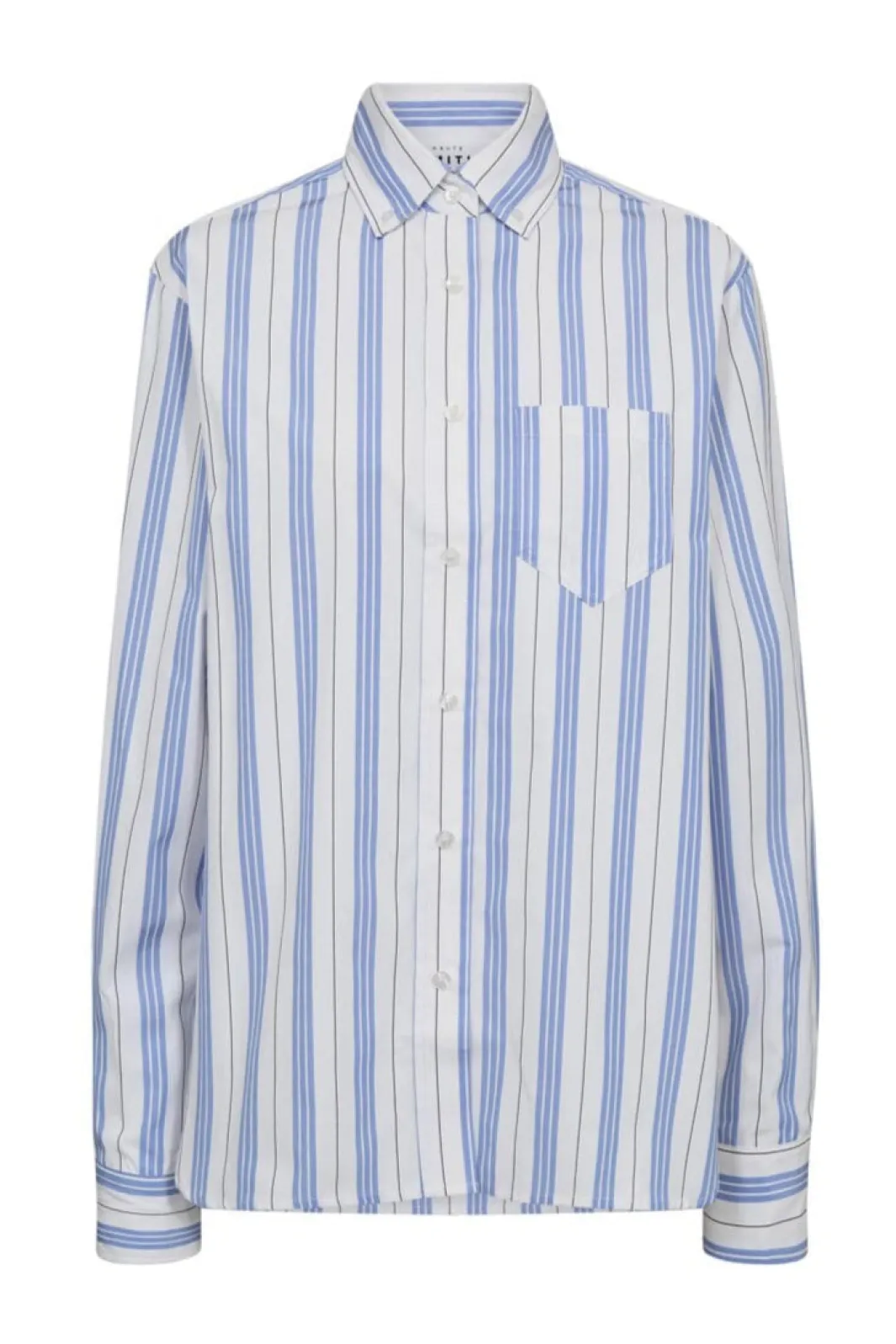 Outlet Haute L'Amitié Button Down Stripe Shirt HL10257 White Blue Stripe