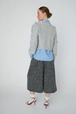 Best Stella Nova Cable Knit With Bobblestw54-3294 912 Light Grey Mélange