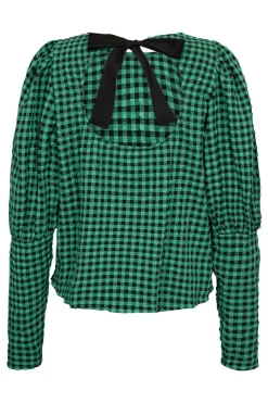 Outlet Co´Couture Calebcc Check Bow Blouse 35627 34 Green