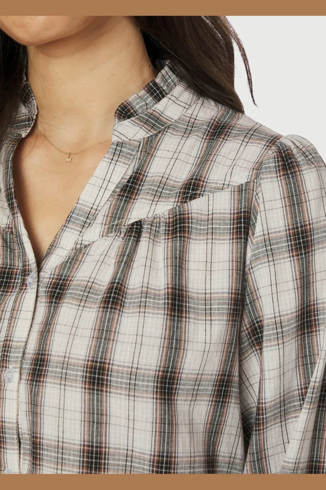 Online Neo Noir Camisa Big Check Blouse 166886 121