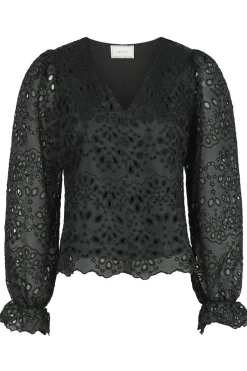 Outlet Neo Noir Candice Embroidery Blouse 163848 Black