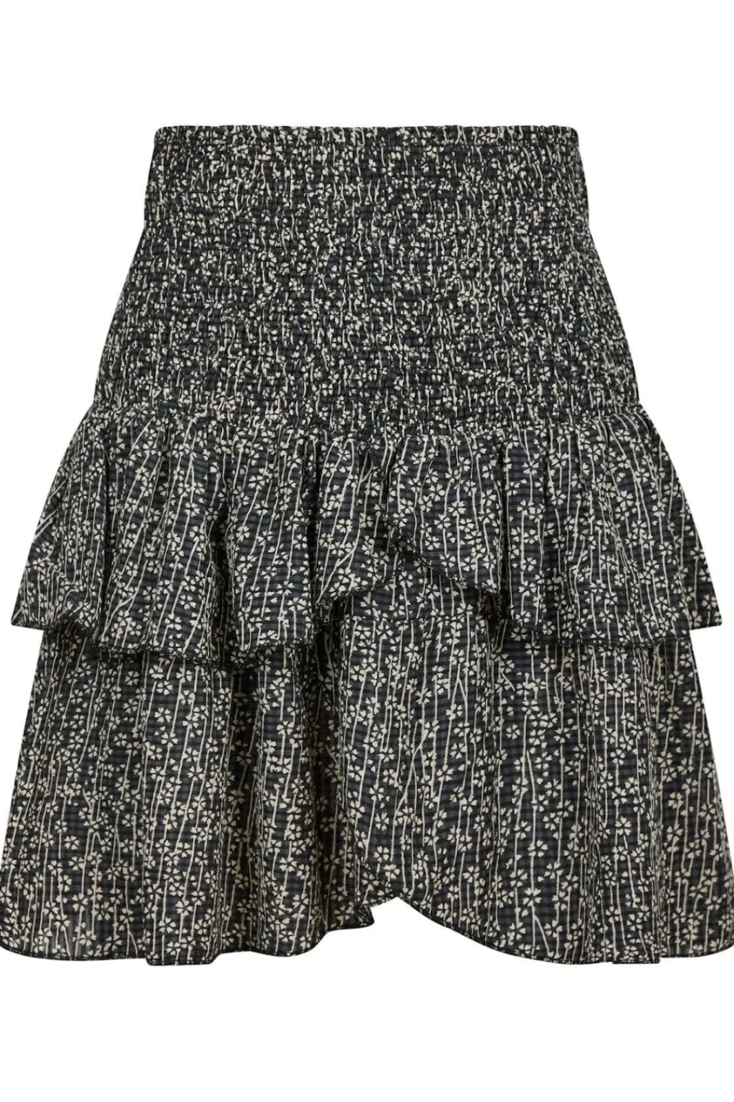 Outlet Neo Noir Carin Flower Check Skirt 164692 Black
