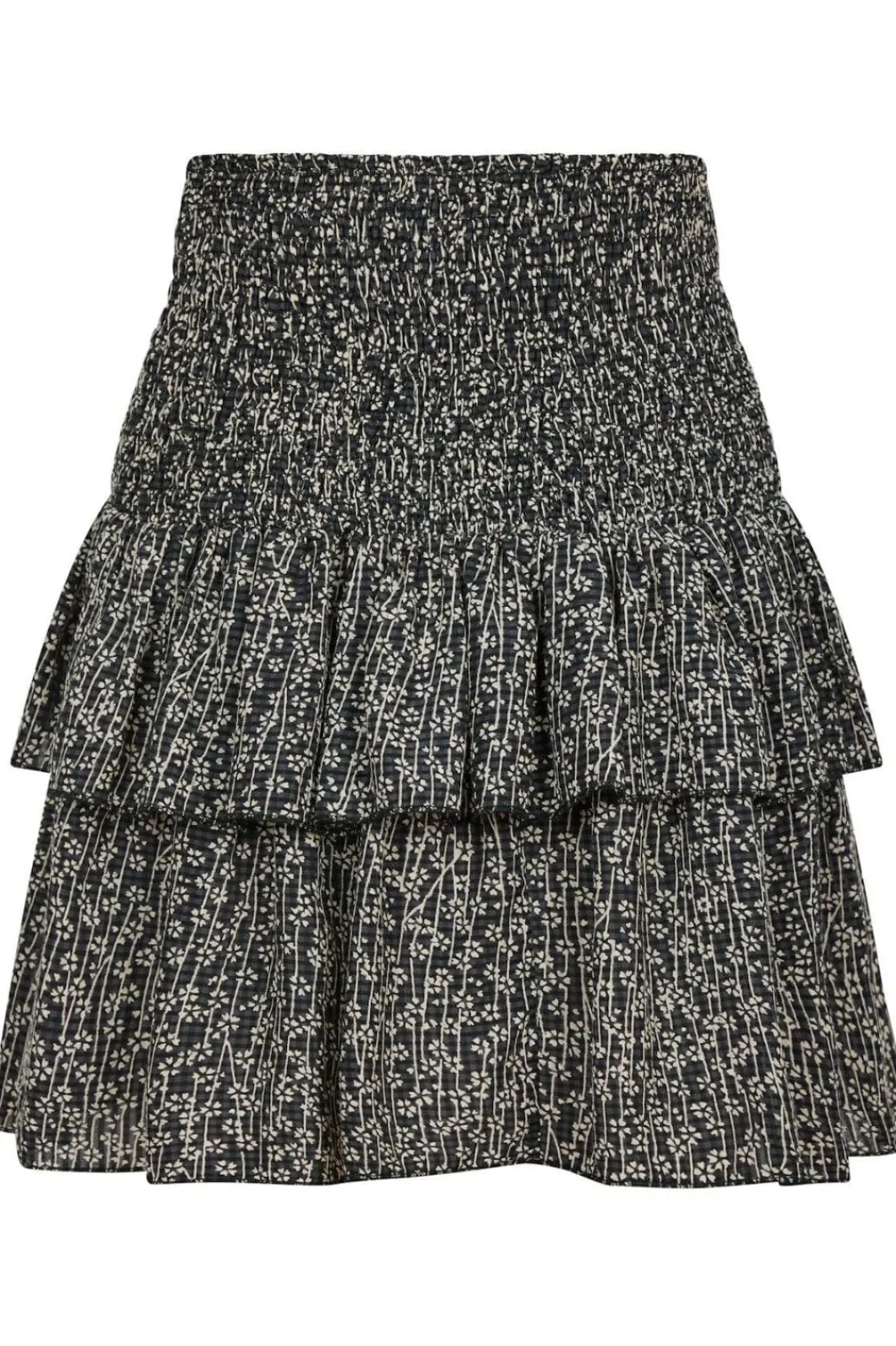 Outlet Neo Noir Carin Flower Check Skirt 164692 Black