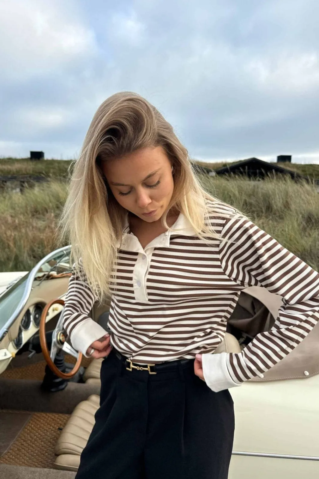 Discount BYIC Carlyic Polo browns Brown Stripes