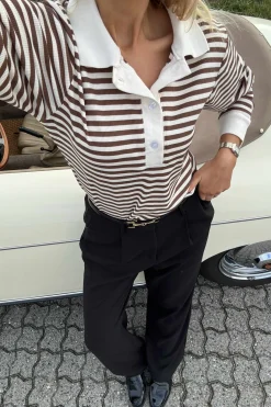 Discount BYIC Carlyic Polo browns Brown Stripes