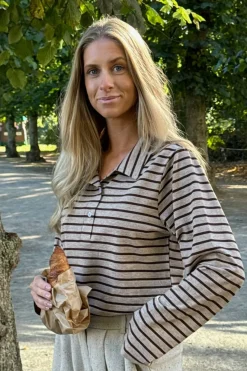 Online BYIC Carlyic Polo A23757 Bbs Beige Brown Stripes