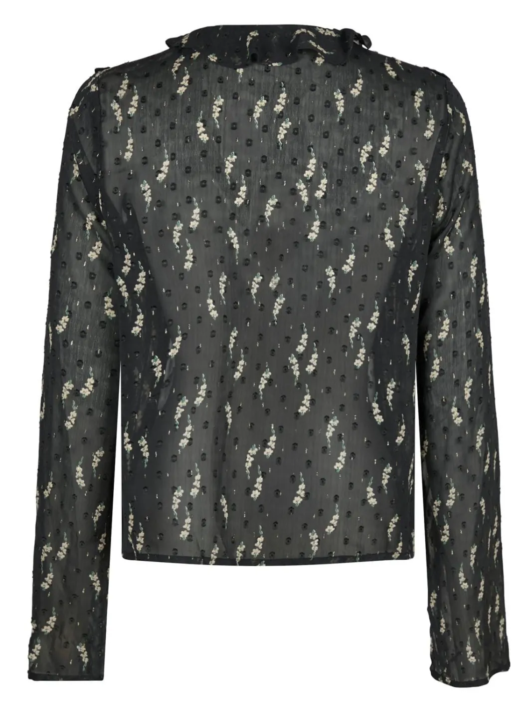 Hot Neo Noir Carola Flower Branch Blouse Black