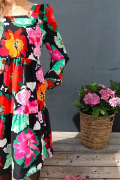 Hot Liberte Cecilie Ls Dress Black Big Flowers